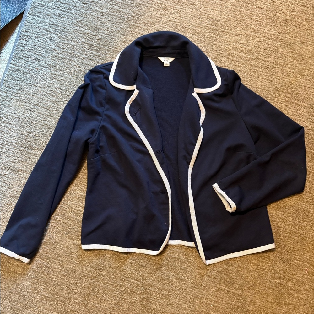 Crown and Ivy Navy Blazer with White Accents